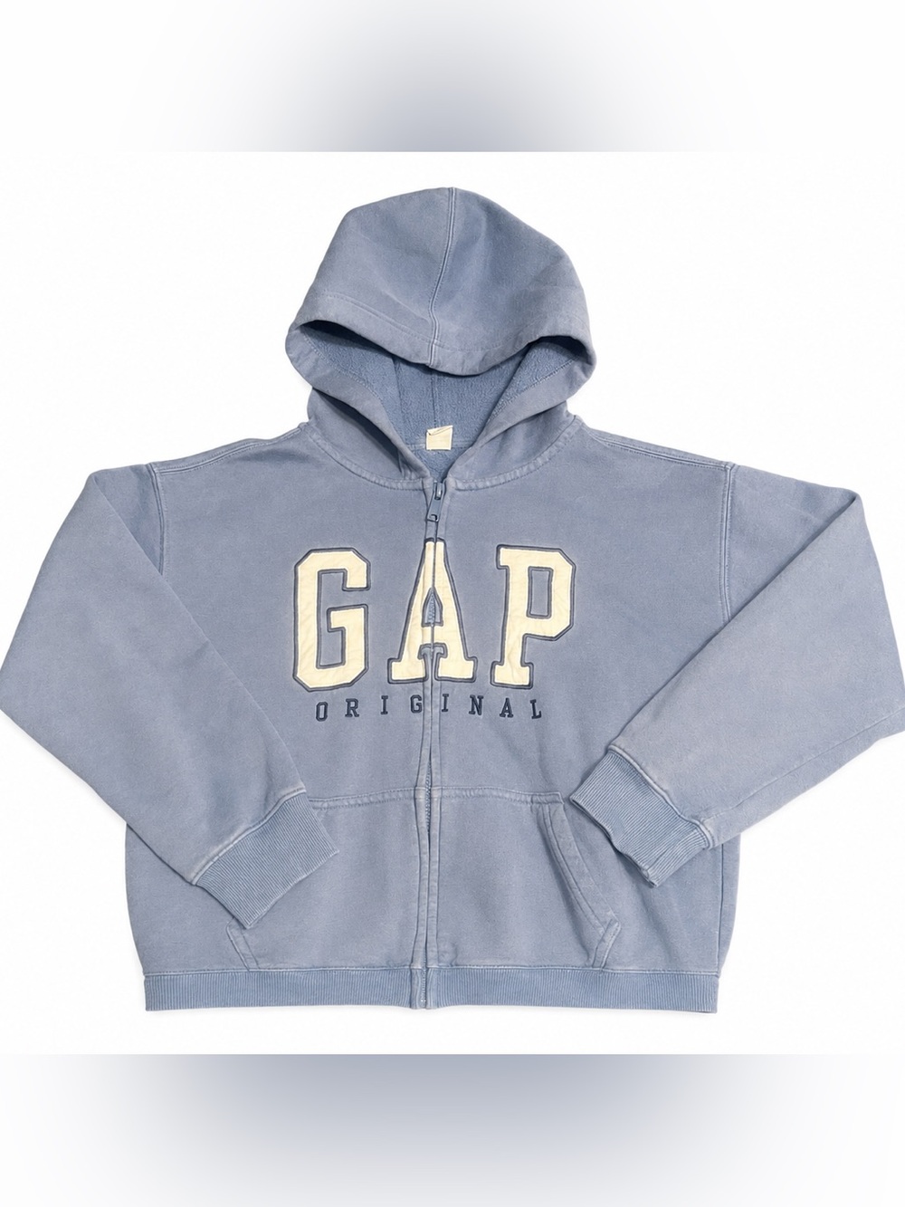 Gap Boys Blue Logo Zip-Up Hoodie Size Large 10/12